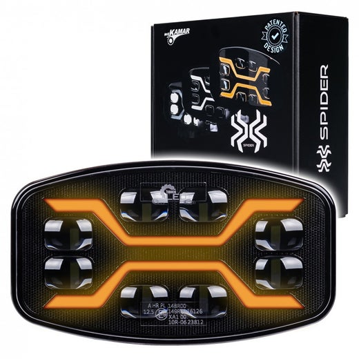 E-hyv&auml;ksytty TruckLed X-SPIDER lis&auml;valo integroidulla majakkatoiminnolla